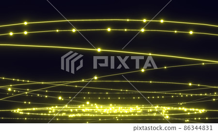 VJ Glitter Particle Circular Network Yellow [There is another Ver] 86344831