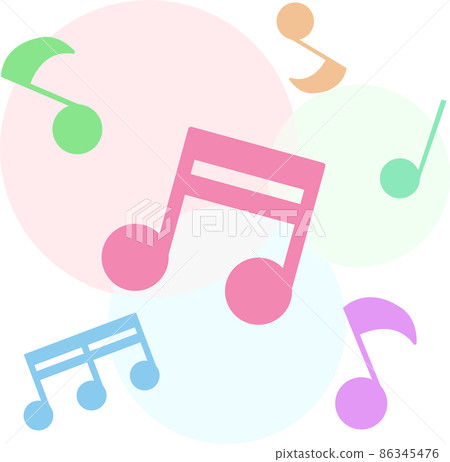 Illustration of colorful and cute musical notes Illustration of colorful and cute musical notes 86345476