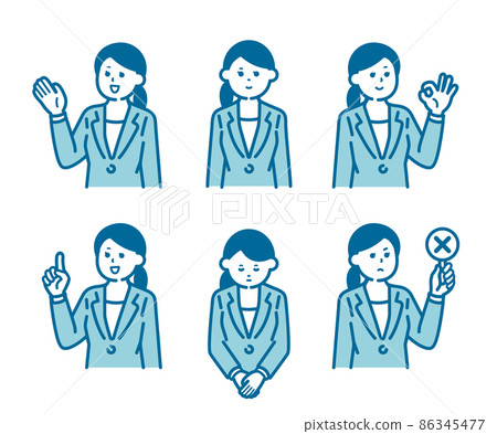 Women pose set in suit Women pose set in suit 86345477