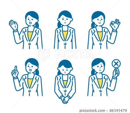 Female doctor pose set 86345479
