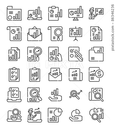 simple line report analysis document icon simple line report analysis document icon 86346236
