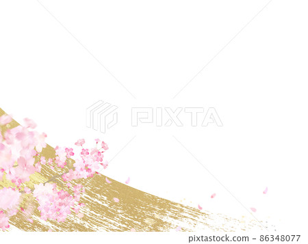 櫻花和金箔的日式背景 86348077