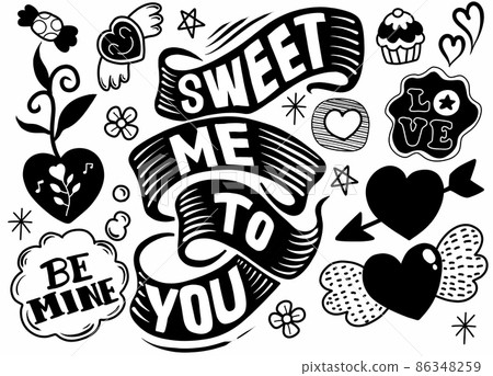 sweet me to you ,Love doodles background 86348259
