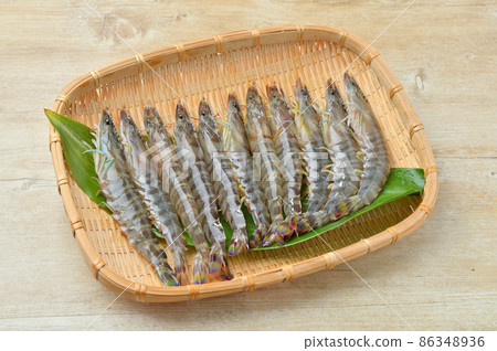 海鮮食材，蝦，蝦，蝦，蝦，蝦，來自靜岡縣濱名湖。 86348936