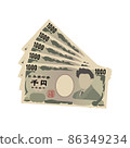 Thousand yen bill bundle, bill money, cash 86349234