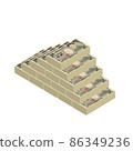 Thousand yen bill bundle, bill money, cash 86349236