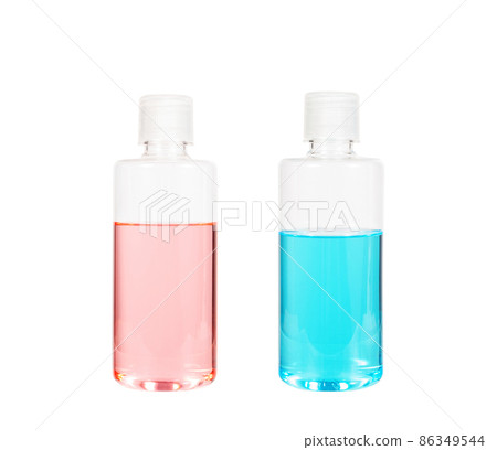 Bottle with Colorful Liquid, On White Background. File With Clipping Path. Bottle with Colorful Liquid, On White Background. File With Clipping Path. 86349544