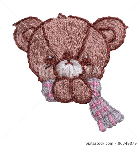 刺繡插圖泰迪熊 86349879