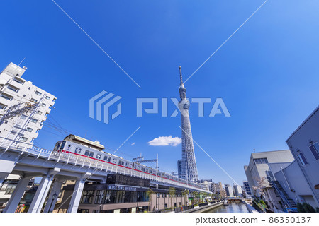 東京水町和東京晴空塔的景觀 86350137