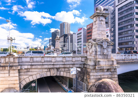 《大阪府》浪速橋/大阪市中心街景 86350321