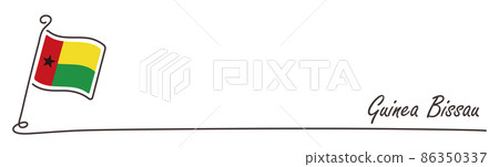 幾內亞比紹國旗和復制空間手寫草圖 86350337