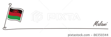 Malawi Flag and Copy Space Handwritten Sketch 86350344