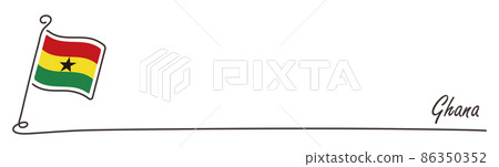 加納國旗和復制空間手寫草圖 86350352
