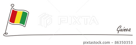 幾內亞國旗和復制空間手寫草圖 86350353
