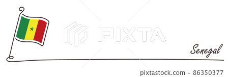塞內加爾國旗和復制空間手寫草圖 86350377