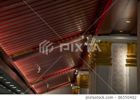 Close up details shot of the interior of New MRT Stations in Bangkok, MRT Sanam Chai, located in front of Museum Siam, is designed tothe traditional Thai style. Close up details shot of the interior of New MRT Stations in Bangkok, MRT Sanam Chai, located in front of Museum Siam, is designed tothe traditional Thai style. 86350482