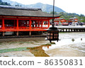 Itsukushima Shrine Corridor fishing lantern 86350831