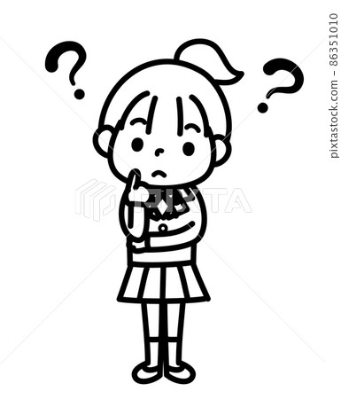 脖子僵硬的單色女學生 86351010