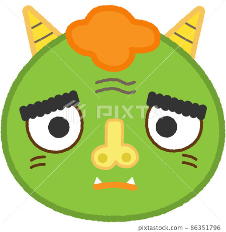 Setsubun illustration with green demon line Setsubun illustration with green demon line 86351796