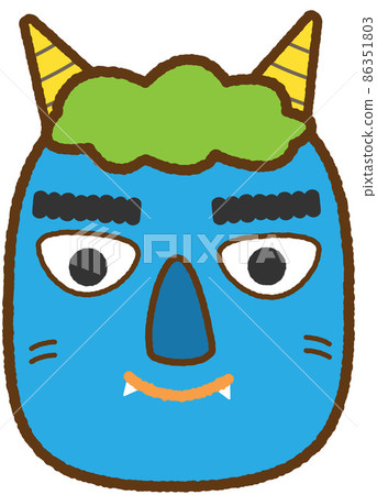 Setsubun illustration with Ao Oni line Setsubun illustration with Ao Oni line 86351803
