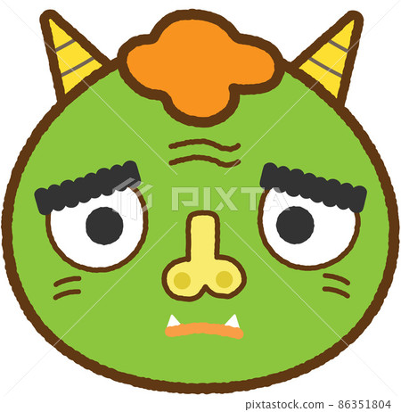 Setsubun illustration with green demon line Setsubun illustration with green demon line 86351804