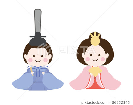 兩個人排成一列的雛人偶雛祭 兩個人排成一列的雛人偶雛祭 86352345