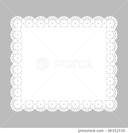 Vector illustration material of white square lace paper 86352530