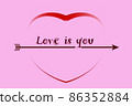 heart on pink abstract background 86352884