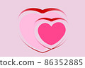 heart on pink abstract background 86352885
