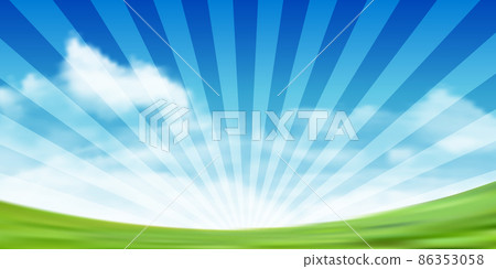 天空新綠色風景背景 86353058