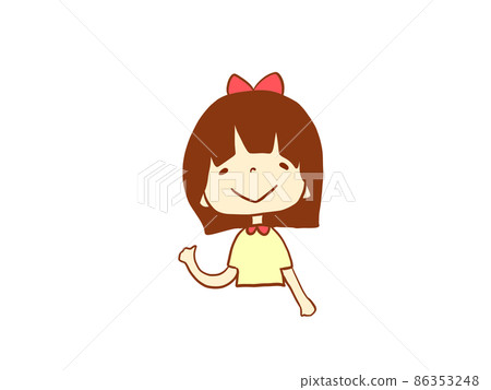 A girl raising his hand 86353248