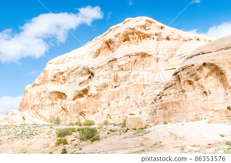 The ruins of Petra called the Rose City. Petra is one of the New Seven Wonders of the World. 86353576