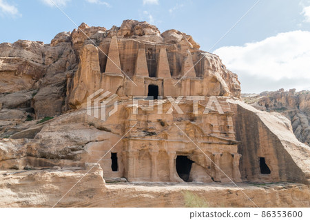 Obelisk Tomb or Bab As Siq Triclinium in Petra, Jordan. Petra is one of the New Seven Wonders of the World. Obelisk Tomb or Bab As Siq Triclinium in Petra, Jordan. Petra is one of the New Seven Wonders of the World. 86353600