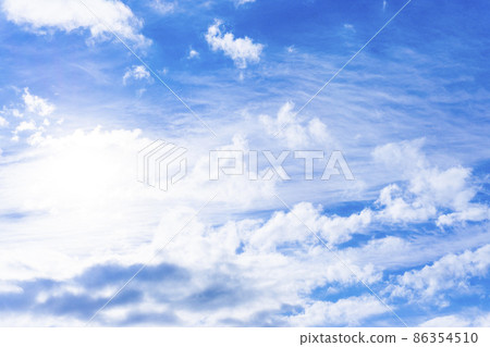 Refreshing blue sky and cloud background material _v_07 86354510