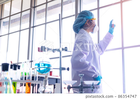 Asia woman scientist working in laboratory.Chemical scientist are doing experiments 86354747