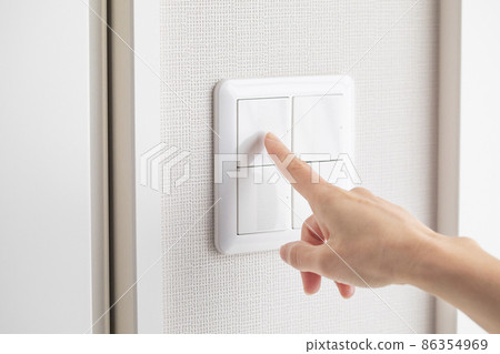 Image of pressing a switch with your index finger Photo material 86354969