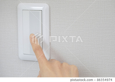 Image of pressing the switch with the index finger Image of pressing the switch with the index finger 86354974