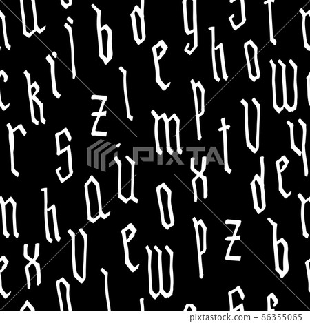 Pattern seamless Gothic style alphabet calligraphy, lettering. European Medieval latin letters. Vector background 86355065