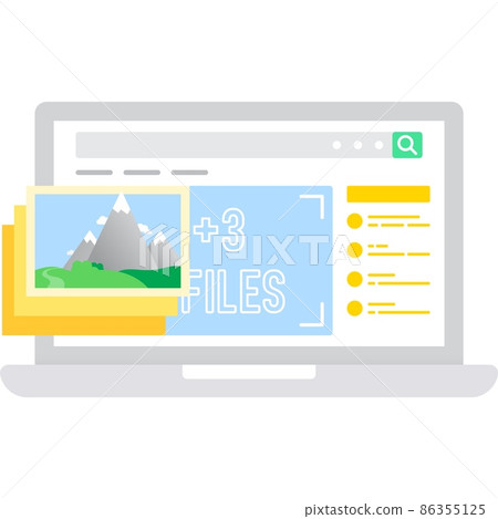 File transfer and load to cloud icon vector 86355125