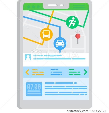 Tracker mobile app icon transport modes in phone 86355126