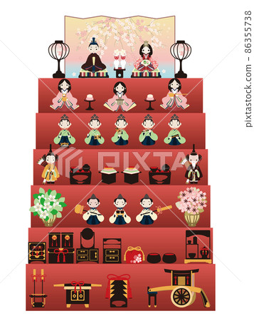 Hina doll seven-tiered decoration Hina doll seven-tiered decoration 86355738