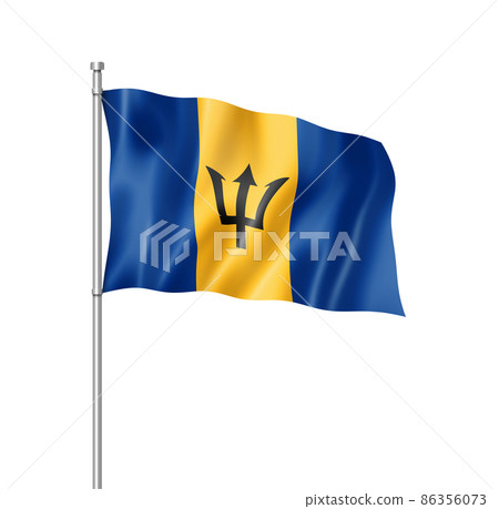 Barbados flag isolated on white Barbados flag isolated on white 86356073