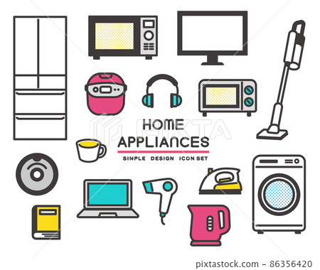 Vector illustration material of various home appliances that are simple and easy to use / moving / new life Vector illustration material of various home appliances that are simple and easy to use / moving / new life 86356420