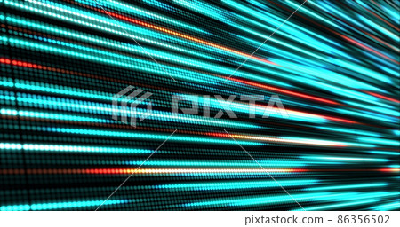 Glow neon circles on blue and orange lines. Abstract dots led panel animation. Colorful dance floor. Glow neon circles on blue and orange lines. Abstract dots led panel animation. Colorful dance floor. 86356502