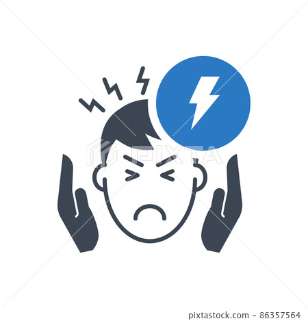 Headache related vector glyph icon. Headache related vector glyph icon. 86357564