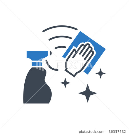 Cleaning related vector glyph icon 86357582