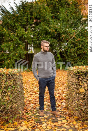 White young european man in park White young european man in park 86358581