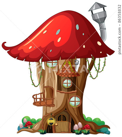 Isolated fantasy mushroom house 86358832