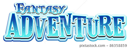 Fantasy Adventure text word with blue gradient Fantasy Adventure text word with blue gradient 86358859