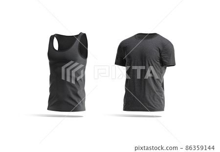 Blank Black And White Basketball Uniform Mockup, Side View Stock